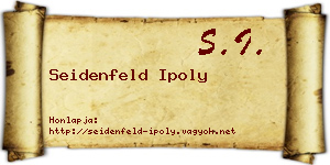 Seidenfeld Ipoly névjegykártya